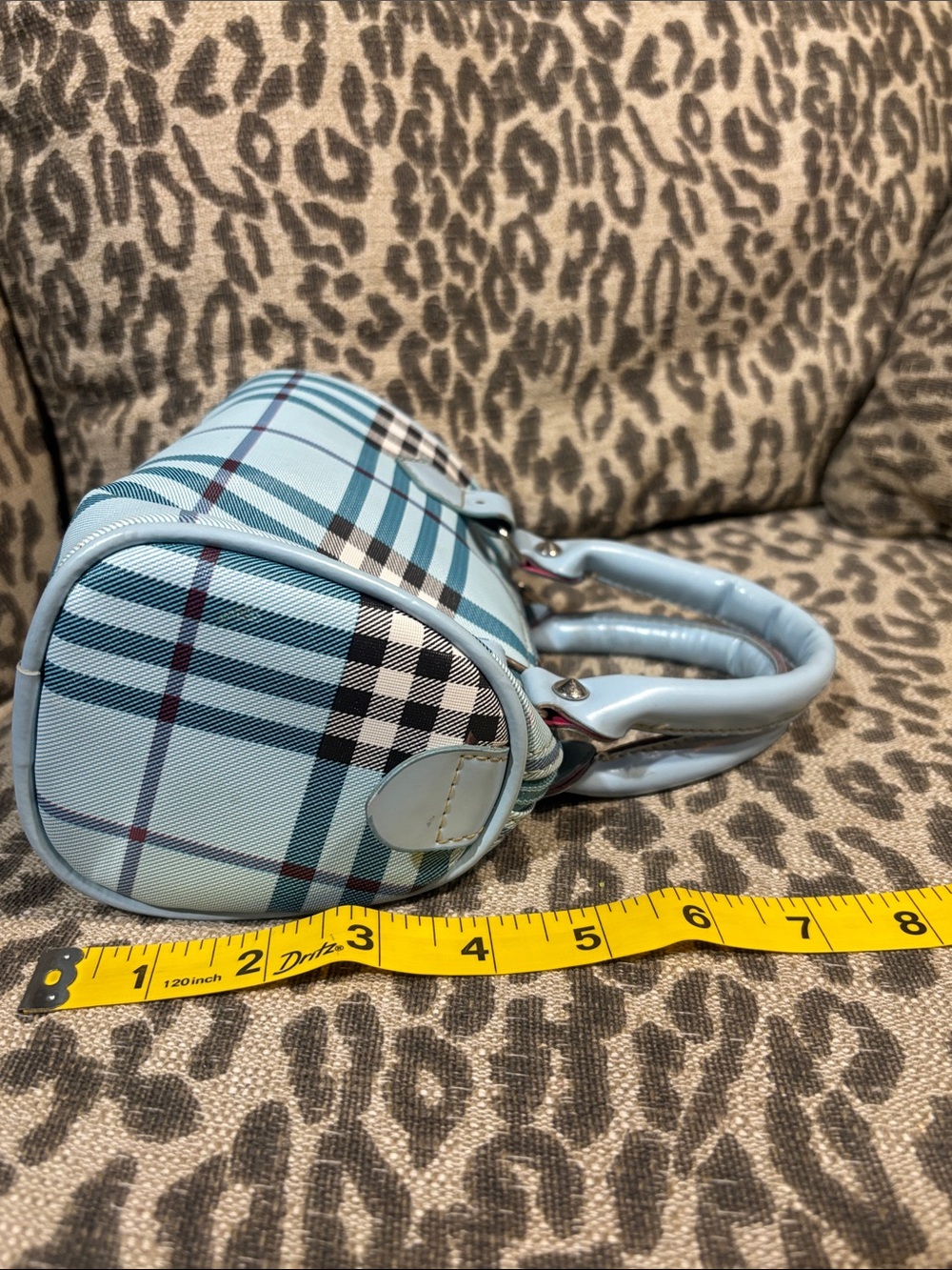 Rare! Burberry blue label mini top handle tartan plaid patent leather handle y2k - Picture 16 of 16
